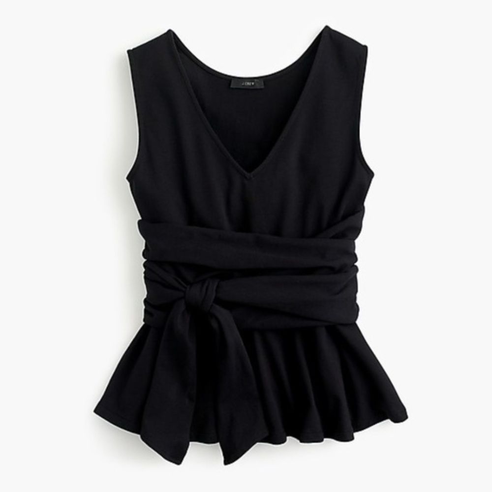 EUC J. Crew Sleeveless Tie Waist Wrap Peplum Top